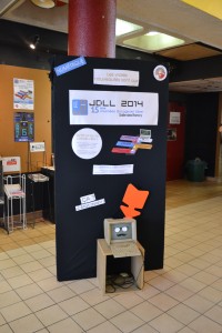 Panneau d'entrée aux JDLL 2014 - avec un Minitel !